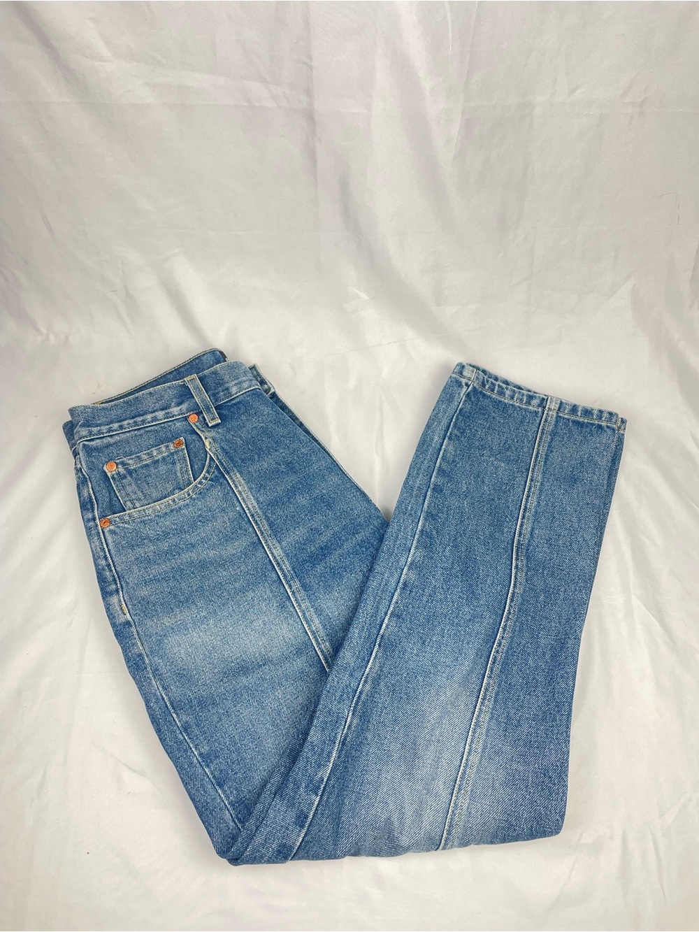 Esby Lindsey Jeans Decade Wash Blue Jean High Wasted Slim Straight
